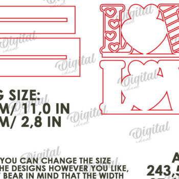 Intra απο ξύλο plywood 3mm-4mm πάχος – Διακόσμηση για την Ημέρα του Αγίου Βαλεντίνου Δέσμη κοπής με λέιζερ Δίασταση  20x20 cm INTRAFABR-113843643 - Image 5