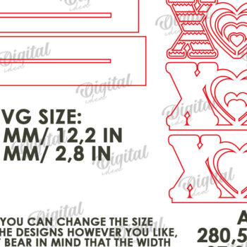 Intra απο ξύλο plywood 3mm-4mm πάχος – Διακόσμηση για την Ημέρα του Αγίου Βαλεντίνου Δέσμη κοπής με λέιζερ Δίασταση  20x20 cm INTRAFABR-113843643 - Image 11