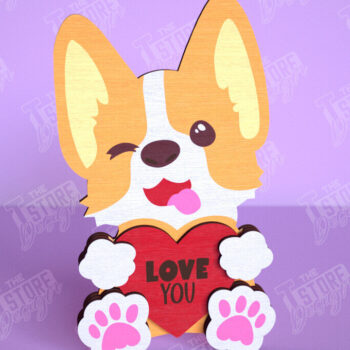 Intra απο ξύλο plywood 3mm-4mm πάχος – Σκύλος του Αγίου Βαλεντίνου | Ρομαντικό Δώρο |CNC Δίασταση  20x20 cm INTRAFABR-113528527 - Image 1