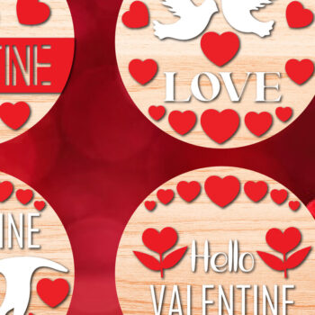 Intra απο ξύλο plywood 3mm-4mm πάχος – Πακέτο κρεμάστρας για την ημέρα του Αγίου Βαλεντίνου Δίασταση  20x20 cm INTRAFABR-57467383 - Image 1