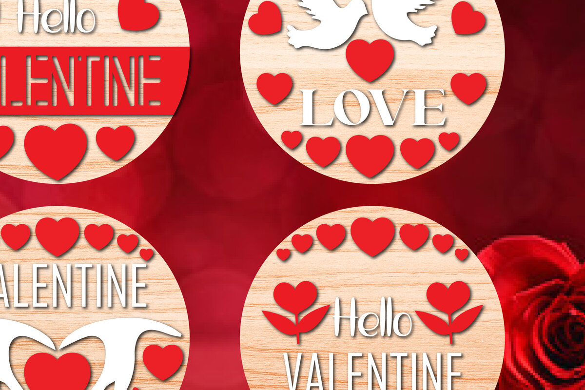 Intra απο ξύλο plywood 3mm-4mm πάχος – Πακέτο κρεμάστρας για την ημέρα του Αγίου Βαλεντίνου Δίασταση  20x20 cm INTRAFABR-57467383