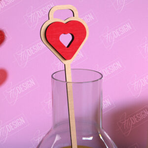 Intra απο ξύλο plywood 3mm-4mm πάχος – Αναδευτήρας ποτών για την ημέρα του Αγίου Βαλεντίνου | Αρχείο CNC Δίασταση  20x20 cm INTRAFABR-110118712