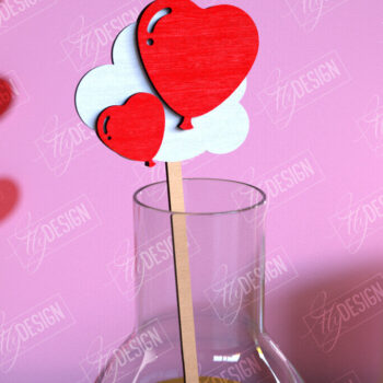 Intra απο ξύλο plywood 3mm-4mm πάχος – Αναδευτήρας ποτών για την ημέρα του Αγίου Βαλεντίνου | Αρχείο CNC Δίασταση  20x20 cm INTRAFABR-110118571 - Image 1