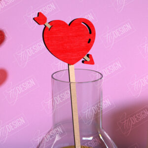 Intra απο ξύλο plywood 3mm-4mm πάχος – Αναδευτήρας ποτών για την ημέρα του Αγίου Βαλεντίνου | Αρχείο CNC Δίασταση  20x20 cm INTRAFABR-110118606