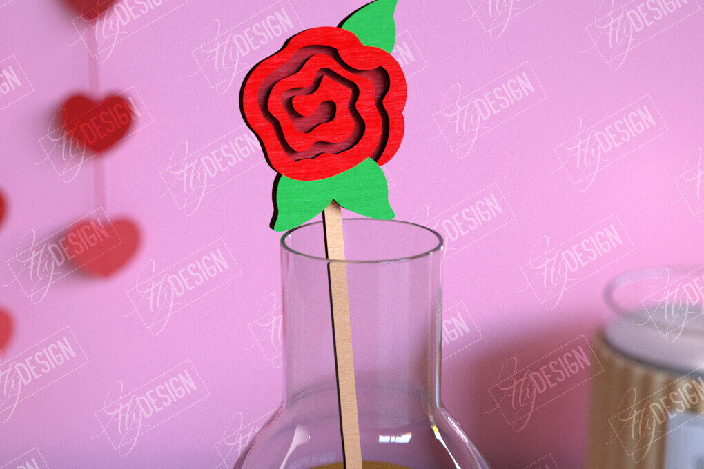 Intra απο ξύλο plywood 3mm-4mm πάχος – Αναδευτήρας ποτών για την ημέρα του Αγίου Βαλεντίνου | Αρχείο CNC Δίασταση  20x20 cm INTRAFABR-110118691