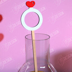 Intra απο ξύλο plywood 3mm-4mm πάχος – Αναδευτήρας ποτών για την ημέρα του Αγίου Βαλεντίνου | Αρχείο CNC Δίασταση  20x20 cm INTRAFABR-110118547