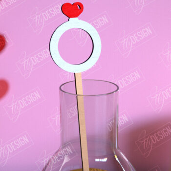 Intra απο ξύλο plywood 3mm-4mm πάχος – Αναδευτήρας ποτών για την ημέρα του Αγίου Βαλεντίνου | Αρχείο CNC Δίασταση  20x20 cm INTRAFABR-110118547 - Image 1