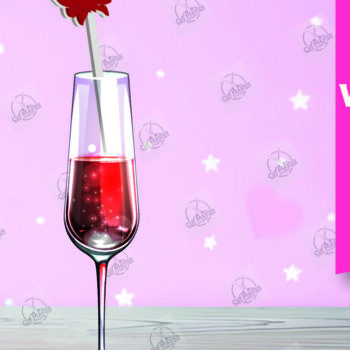 Intra απο ξύλο plywood 3mm-4mm πάχος – Κοπή λέιζερ με αναδευτήρα ροφήματος για την ημέρα του Αγίου Βαλεντίνου Δίασταση  20x20 cm INTRAFABR-110393775 - Image 1