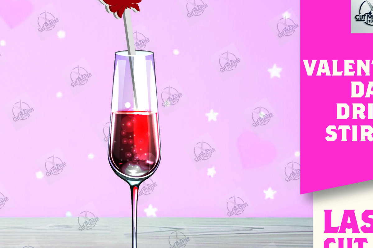 Intra απο ξύλο plywood 3mm-4mm πάχος – Κοπή λέιζερ με αναδευτήρα ροφήματος για την ημέρα του Αγίου Βαλεντίνου Δίασταση  20x20 cm INTRAFABR-110393775