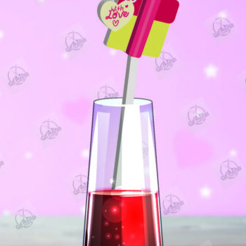 Intra απο ξύλο plywood 3mm-4mm πάχος – Κοπή λέιζερ με αναδευτήρα ροφήματος για την ημέρα του Αγίου Βαλεντίνου Δίασταση  20x20 cm INTRAFABR-110393551 - Image 2