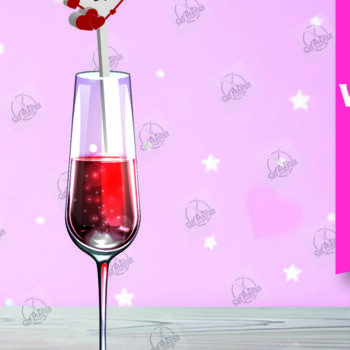 Intra απο ξύλο plywood 3mm-4mm πάχος – Κοπή λέιζερ με αναδευτήρα ροφήματος για την ημέρα του Αγίου Βαλεντίνου Δίασταση  20x20 cm INTRAFABR-110393607 - Image 1