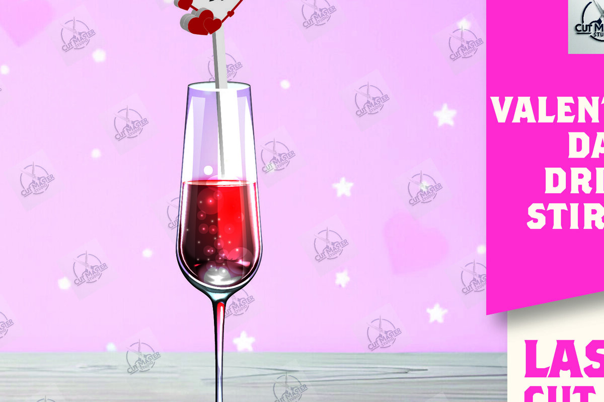 Intra απο ξύλο plywood 3mm-4mm πάχος – Κοπή λέιζερ με αναδευτήρα ροφήματος για την ημέρα του Αγίου Βαλεντίνου Δίασταση  20x20 cm INTRAFABR-110393607