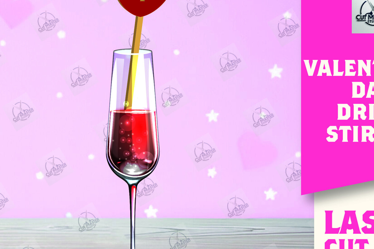 Intra απο ξύλο plywood 3mm-4mm πάχος – Κοπή λέιζερ με αναδευτήρα ροφήματος για την ημέρα του Αγίου Βαλεντίνου Δίασταση  20x20 cm INTRAFABR-110393659