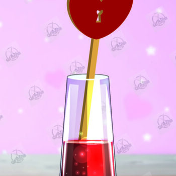 Intra απο ξύλο plywood 3mm-4mm πάχος – Κοπή λέιζερ με αναδευτήρα ροφήματος για την ημέρα του Αγίου Βαλεντίνου Δίασταση  20x20 cm INTRAFABR-110393659 - Image 2