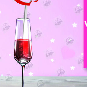 Intra απο ξύλο plywood 3mm-4mm πάχος – Κοπή λέιζερ με αναδευτήρα ροφήματος για την ημέρα του Αγίου Βαλεντίνου Δίασταση  20x20 cm INTRAFABR-110393719