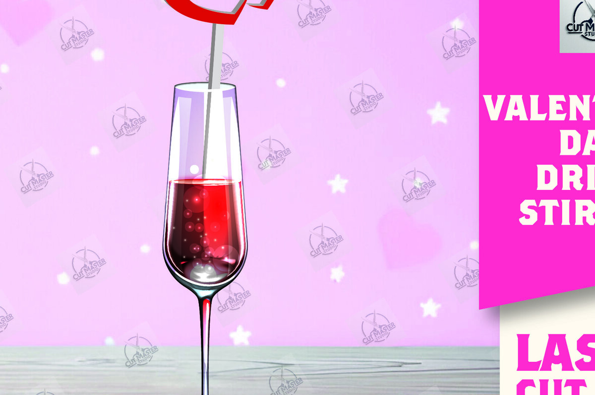 Intra απο ξύλο plywood 3mm-4mm πάχος – Κοπή λέιζερ με αναδευτήρα ροφήματος για την ημέρα του Αγίου Βαλεντίνου Δίασταση  20x20 cm INTRAFABR-110393719