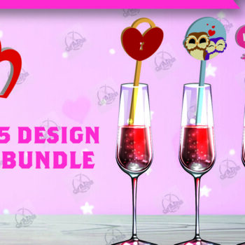 Intra απο ξύλο plywood 3mm-4mm πάχος – Πακέτο αναδευτήρα ποτών για την ημέρα του Αγίου Βαλεντίνου Δίασταση  20x20 cm INTRAFABR-110393806 - Image 1