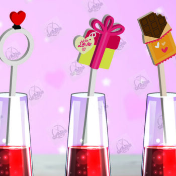 Intra απο ξύλο plywood 3mm-4mm πάχος – Πακέτο αναδευτήρα ποτών για την ημέρα του Αγίου Βαλεντίνου Δίασταση  20x20 cm INTRAFABR-110393632 - Image 2