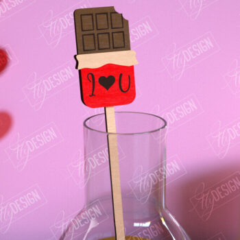 Intra απο ξύλο plywood 3mm-4mm πάχος – Πακέτο με αναδευτήρες ποτών για την ημέρα του Αγίου Βαλεντίνου Δίασταση  20x20 cm INTRAFABR-110118861 - Image 3