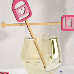 Intra απο ξύλο plywood 3mm-4mm πάχος – Αναδευτήρες ποτών για την ημέρα του Αγίου Βαλεντίνου | CNC Δίασταση  20x20 cm INTRAFABR-110327608