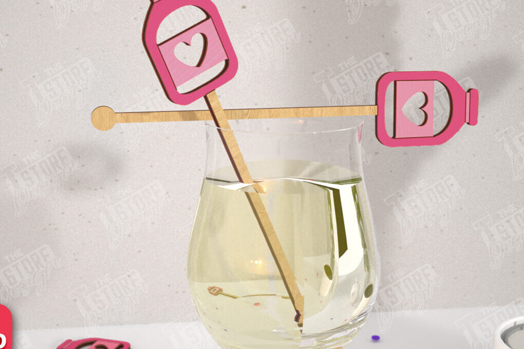 Intra απο ξύλο plywood 3mm-4mm πάχος – Αναδευτήρες ποτών για την ημέρα του Αγίου Βαλεντίνου | CNC Δίασταση  20x20 cm INTRAFABR-110327608