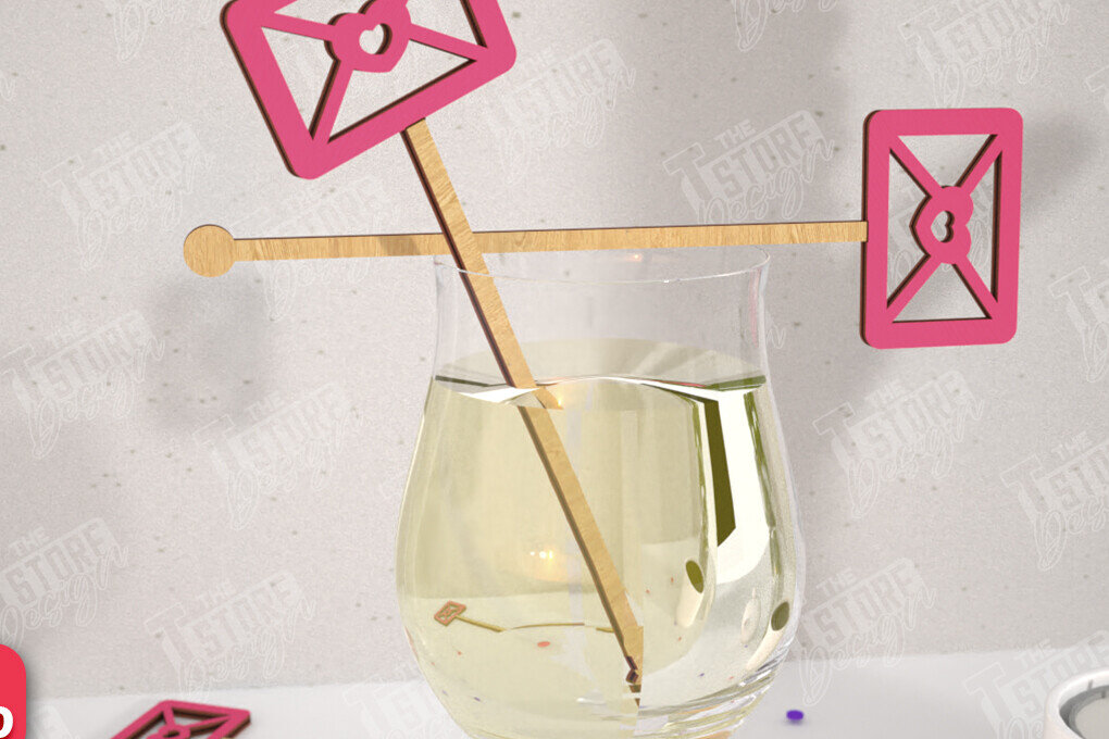 Intra απο ξύλο plywood 3mm-4mm πάχος – Αναδευτήρες ποτών για την ημέρα του Αγίου Βαλεντίνου | CNC Δίασταση  20x20 cm INTRAFABR-110327589