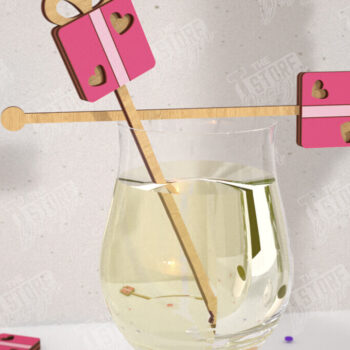 Intra απο ξύλο plywood 3mm-4mm πάχος – Αναδευτήρες ποτών για την ημέρα του Αγίου Βαλεντίνου | CNC Δίασταση  20x20 cm INTRAFABR-110327597 - Image 1