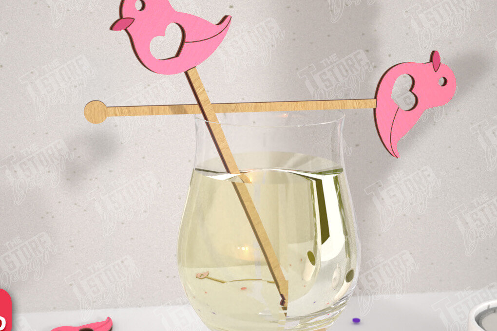 Intra απο ξύλο plywood 3mm-4mm πάχος – Αναδευτήρες ποτών για την ημέρα του Αγίου Βαλεντίνου | CNC Δίασταση  20x20 cm INTRAFABR-110327602