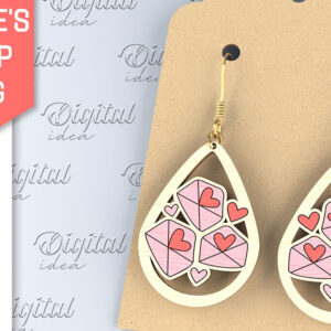 Intra απο ξύλο plywood 3mm-4mm πάχος – Σκουλαρίκια για την Ημέρα του Αγίου Βαλεντίνου Δίασταση  5x5 cm INTRAFABR-87753319