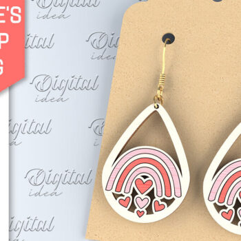 Intra απο ξύλο plywood 3mm-4mm πάχος – Σκουλαρίκια για την Ημέρα του Αγίου Βαλεντίνου Δίασταση  5x5 cm INTRAFABR-87753352 - Image 1