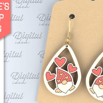 Intra απο ξύλο plywood 3mm-4mm πάχος – Σκουλαρίκια για την Ημέρα του Αγίου Βαλεντίνου Δίασταση 5x5 cm INTRAFABR-87753550 - Image 1