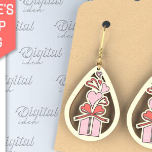 Intra απο ξύλο plywood 3mm-4mm πάχος – Σκουλαρίκια για την Ημέρα του Αγίου Βαλεντίνου Δίασταση  5x5 cm INTRAFABR-87753660