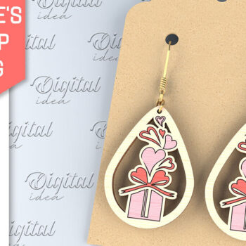 Intra απο ξύλο plywood 3mm-4mm πάχος – Σκουλαρίκια για την Ημέρα του Αγίου Βαλεντίνου Δίασταση  5x5 cm INTRAFABR-87753660 - Image 1