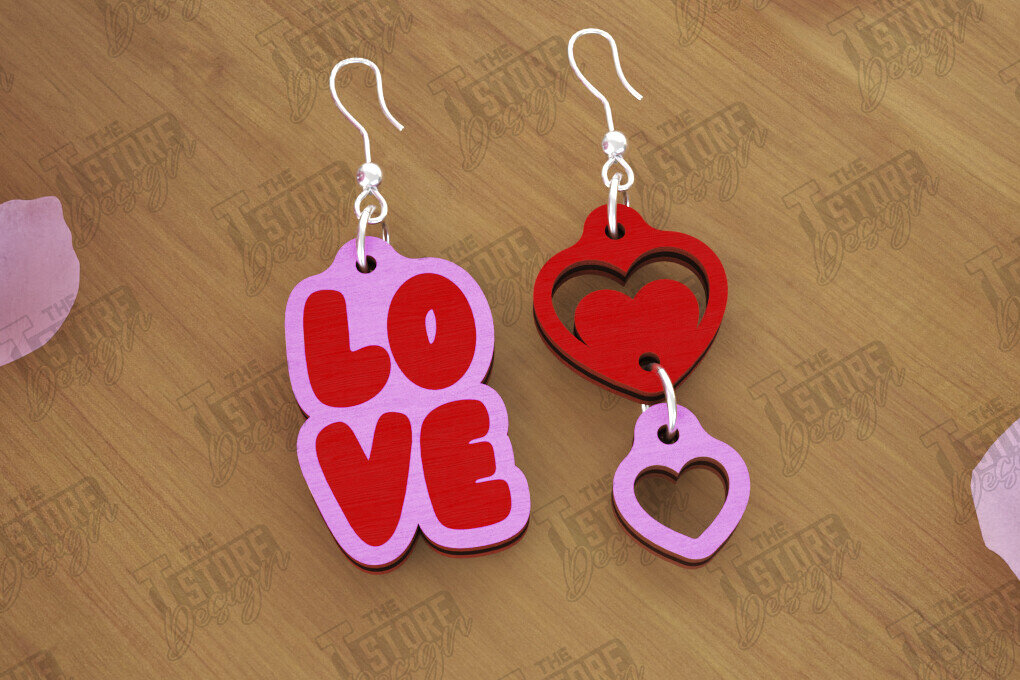 Intra απο ξύλο plywood 3mm-4mm πάχος – Σκουλαρίκια του Αγίου Βαλεντίνου | Αξεσουάρ Δίασταση  5x5 cm INTRAFABR-112528217