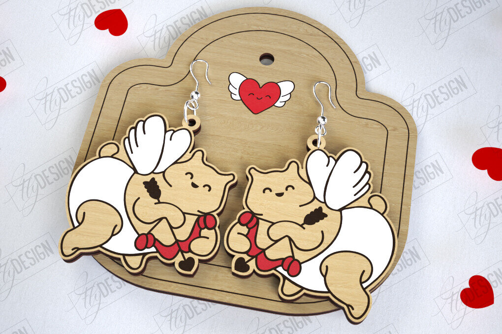 Intra απο ξύλο plywood 3mm-4mm πάχος – Σκουλαρίκια του Αγίου Βαλεντίνου | Αξεσουάρ Δίασταση  5x5 cm INTRAFABR-113775864