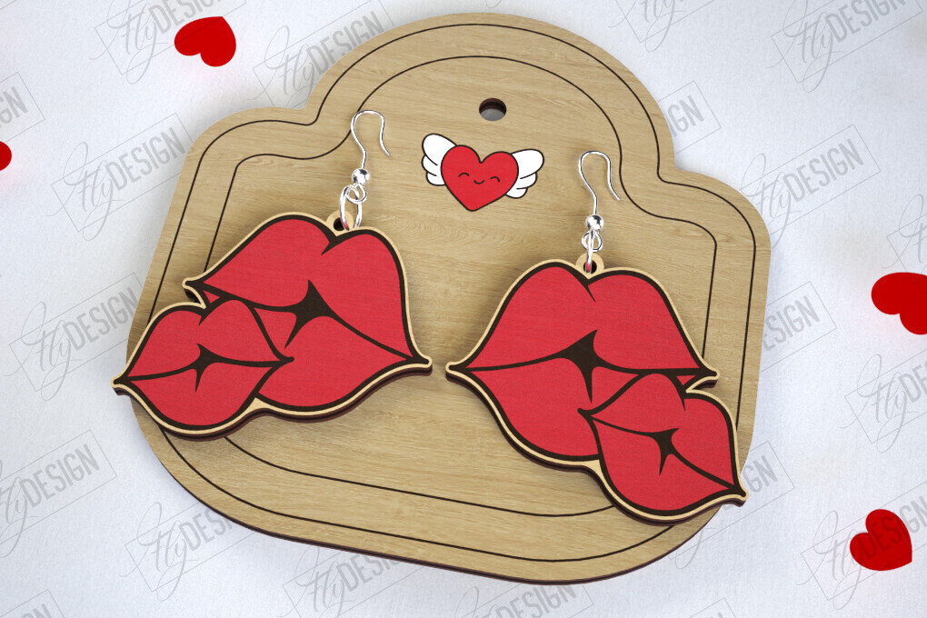 Intra απο ξύλο plywood 3mm-4mm πάχος – Σκουλαρίκια του Αγίου Βαλεντίνου | Αξεσουάρ Δίασταση  5x5 cm INTRAFABR-113775870