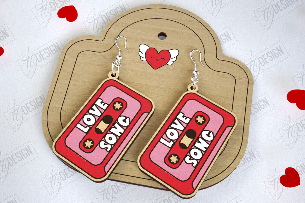 Intra απο ξύλο plywood 3mm-4mm πάχος – Σκουλαρίκια του Αγίου Βαλεντίνου | Αξεσουάρ Δίασταση  5x5 cm INTRAFABR-113775902