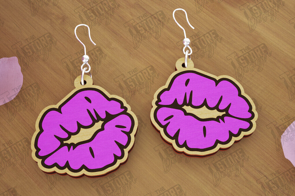 Intra απο ξύλο plywood 3mm-4mm πάχος – Σκουλαρίκια του Αγίου Βαλεντίνου | Αξεσουάρ Δίασταση  5x5 cm INTRAFABR-112528179