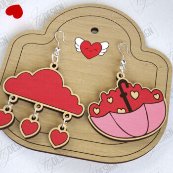 Intra απο ξύλο plywood 3mm-4mm πάχος – Σκουλαρίκια του Αγίου Βαλεντίνου | Αξεσουάρ Δίασταση  5x5 cm INTRAFABR-113775927 - Image 1