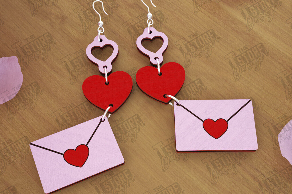 Intra απο ξύλο plywood 3mm-4mm πάχος – Σκουλαρίκια του Αγίου Βαλεντίνου | Αξεσουάρ Δίασταση  5x5 cm INTRAFABR-112528198