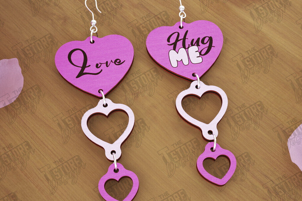 Intra απο ξύλο plywood 3mm-4mm πάχος – Σκουλαρίκια του Αγίου Βαλεντίνου | Αξεσουάρ Δίασταση  5x5 cm INTRAFABR-112528213