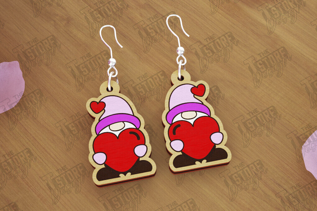 Intra απο ξύλο plywood 3mm-4mm πάχος – Σκουλαρίκια του Αγίου Βαλεντίνου | Αξεσουάρ Δίασταση  5x5 cm INTRAFABR-112528176