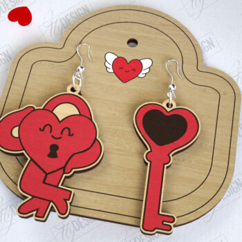 Intra απο ξύλο plywood 3mm-4mm πάχος – Πακέτο με σκουλαρίκια για την ημέρα του Αγίου Βαλεντίνου | Δώρο Δίασταση  5x5 cm INTRAFABR-113775977 - Image 4