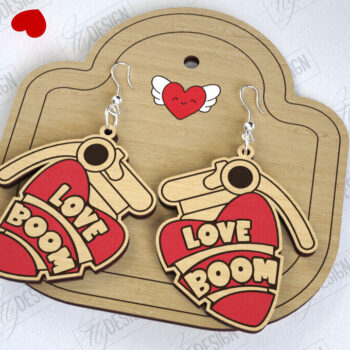 Intra απο ξύλο plywood 3mm-4mm πάχος – Πακέτο με σκουλαρίκια για την ημέρα του Αγίου Βαλεντίνου | Δώρο Δίασταση  5x5 cm INTRAFABR-113775977 - Image 6