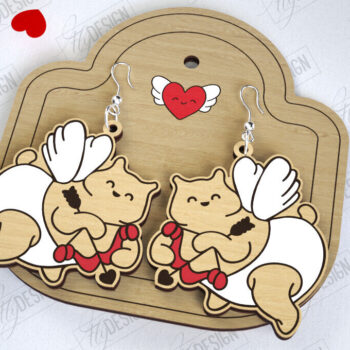 Intra απο ξύλο plywood 3mm-4mm πάχος – Πακέτο με σκουλαρίκια για την ημέρα του Αγίου Βαλεντίνου | Δώρο Δίασταση  5x5 cm INTRAFABR-113775977 - Image 9