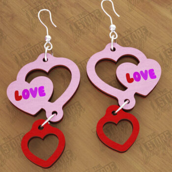 Intra απο ξύλο plywood 3mm-4mm πάχος – Πακέτο με σκουλαρίκια για την ημέρα του Αγίου Βαλεντίνου | Δώρο Δίασταση  5x5 cm INTRAFABR-112528331 - Image 4