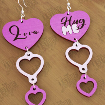 Intra απο ξύλο plywood 3mm-4mm πάχος – Πακέτο με σκουλαρίκια για την ημέρα του Αγίου Βαλεντίνου | Δώρο Δίασταση  5x5 cm INTRAFABR-112528331 - Image 5