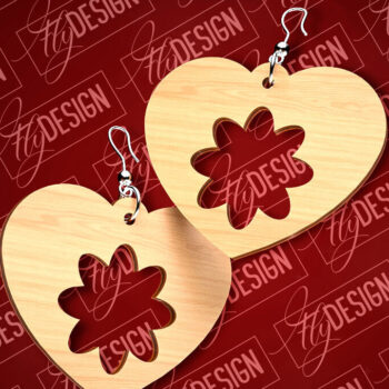 Intra απο ξύλο plywood 3mm-4mm πάχος – Σκουλαρίκια του Αγίου Βαλεντίνου | CNC Δίασταση  5x5 cm INTRAFABR-89110815 - Image 1