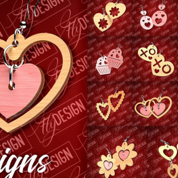 Intra απο ξύλο plywood 3mm-4mm πάχος – Σκουλαρίκια του Αγίου Βαλεντίνου | CNC Δίασταση  5x5 cm INTRAFABR-89110843 - Image 1