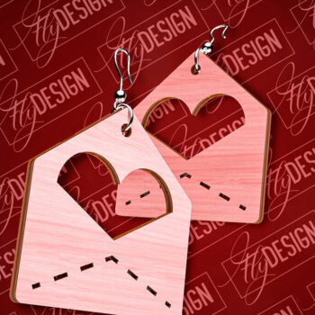 Intra απο ξύλο plywood 3mm-4mm πάχος – Σκουλαρίκια του Αγίου Βαλεντίνου | CNC Δίασταση  5x5 cm INTRAFABR-89110843 - Image 2